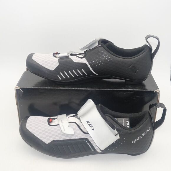 NEW Louis Garneau Men's 11.5 Tri X-Speed XZ Cycling Shoes EU 46 Black White - Picture 1 of 9